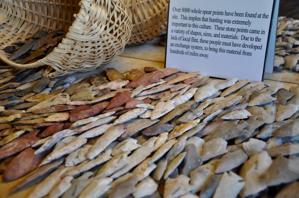 Collection if spears found at Poverty Point.