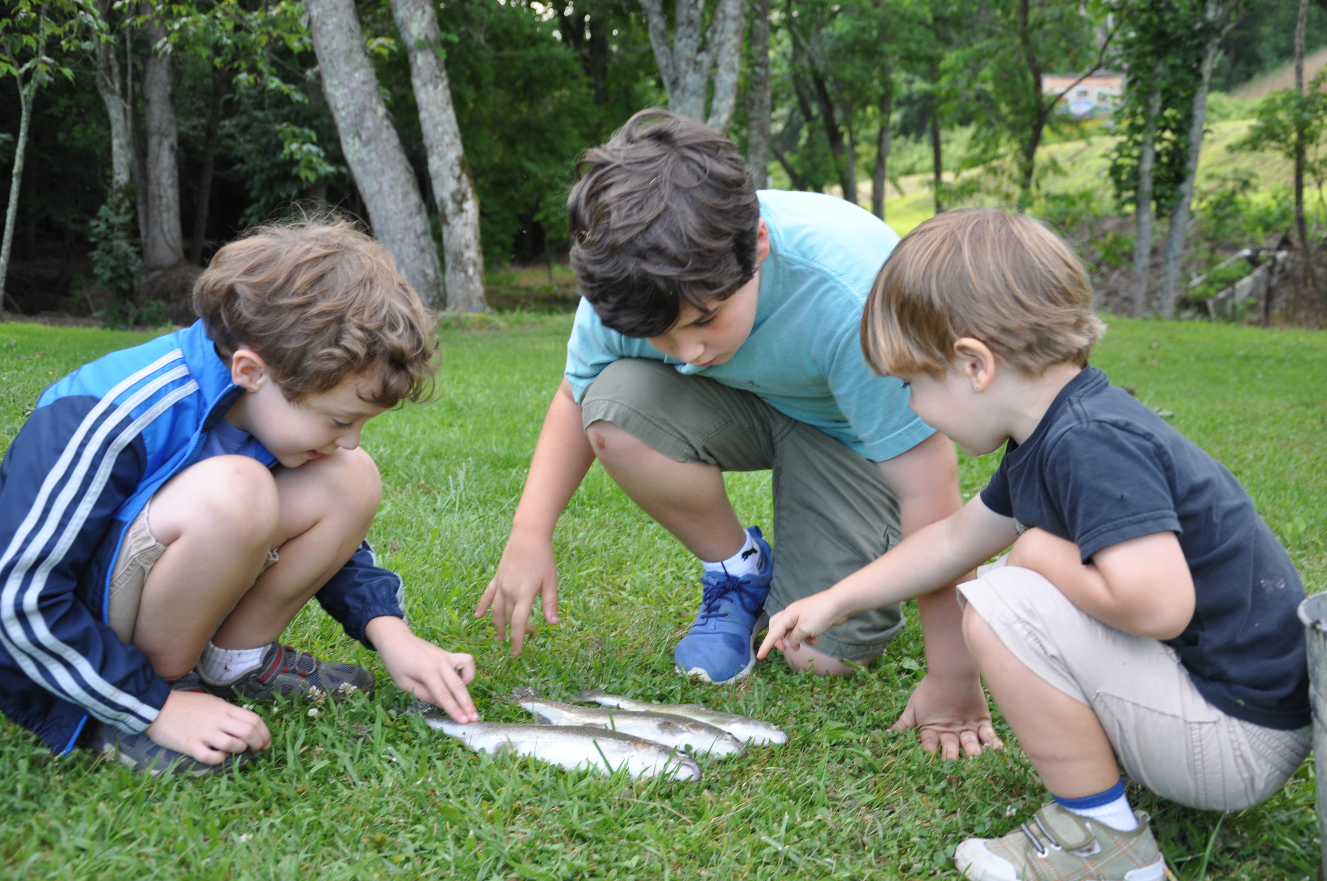 Kids with fish